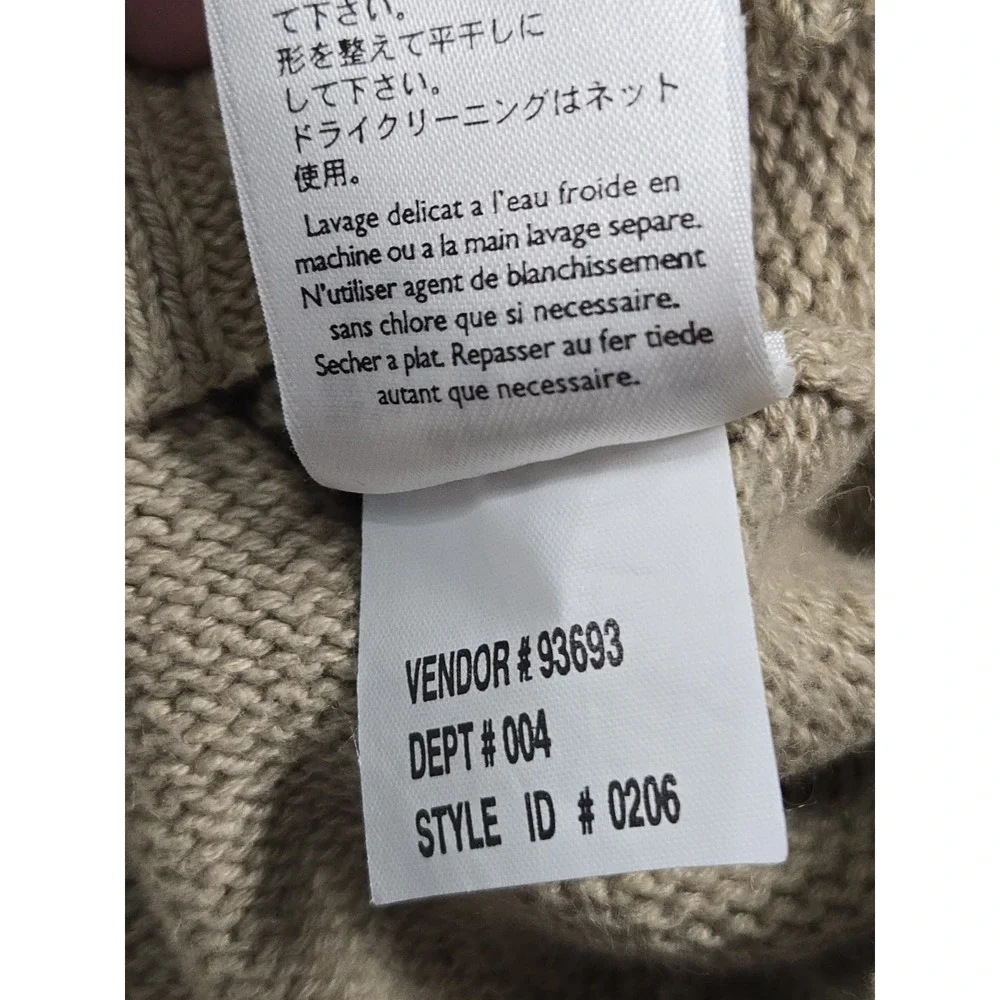 Vintage Y2K Eddie Bauer XXL Tall Linen Cotton Sweater Vest Beige Preppy Academia